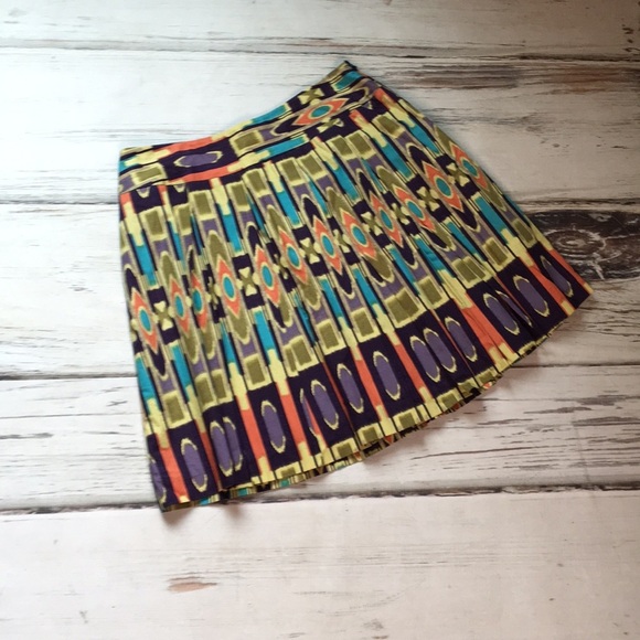 WORK TO WEEKEND Skirt 12 Pleated Full Multi Colored Midi Colorful Happy - Picture 1 of 6